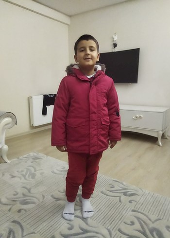 Koton Kids Kırmızı Kürklü Çocuk Kışlık Mont - Görsel 3