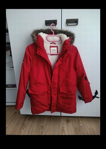 Koton Kids Kırmızı Kürklü Çocuk Kışlık Mont - Görsel 2