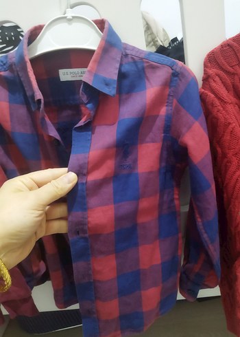 Kızıl Örgü Yün Uzun Kollu Salaş Kazak - Görsel 4