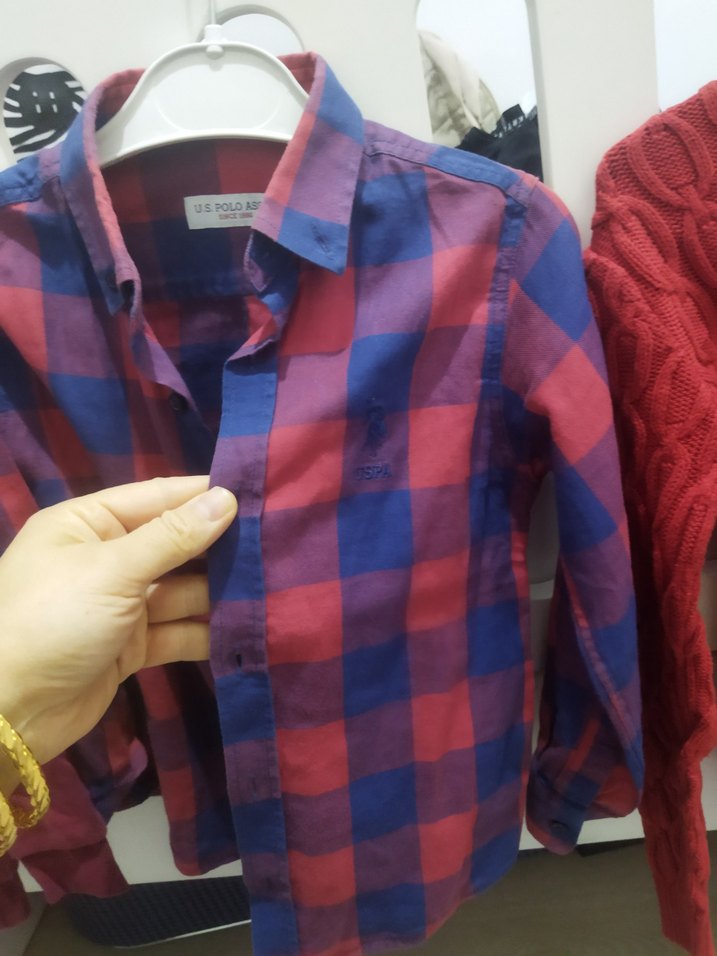 Kızıl Örgü Yün Uzun Kollu Salaş Kazak - Görsel 4