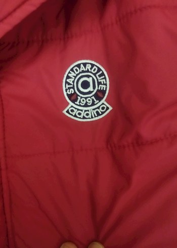 Çocuk kırmızı Düğmeli Mont - Görsel 4