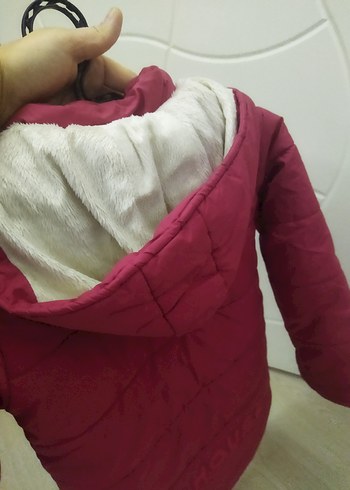 Çocuk kırmızı Düğmeli Mont - Görsel 3