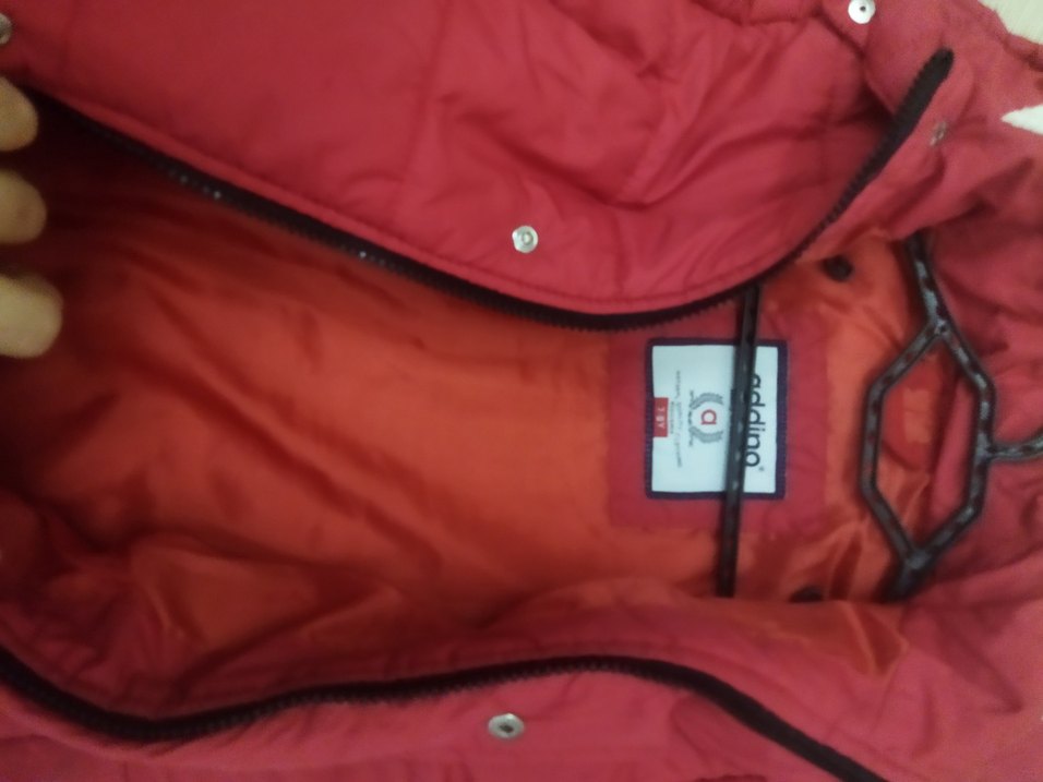 Çocuk kırmızı Düğmeli Mont - Görsel 5