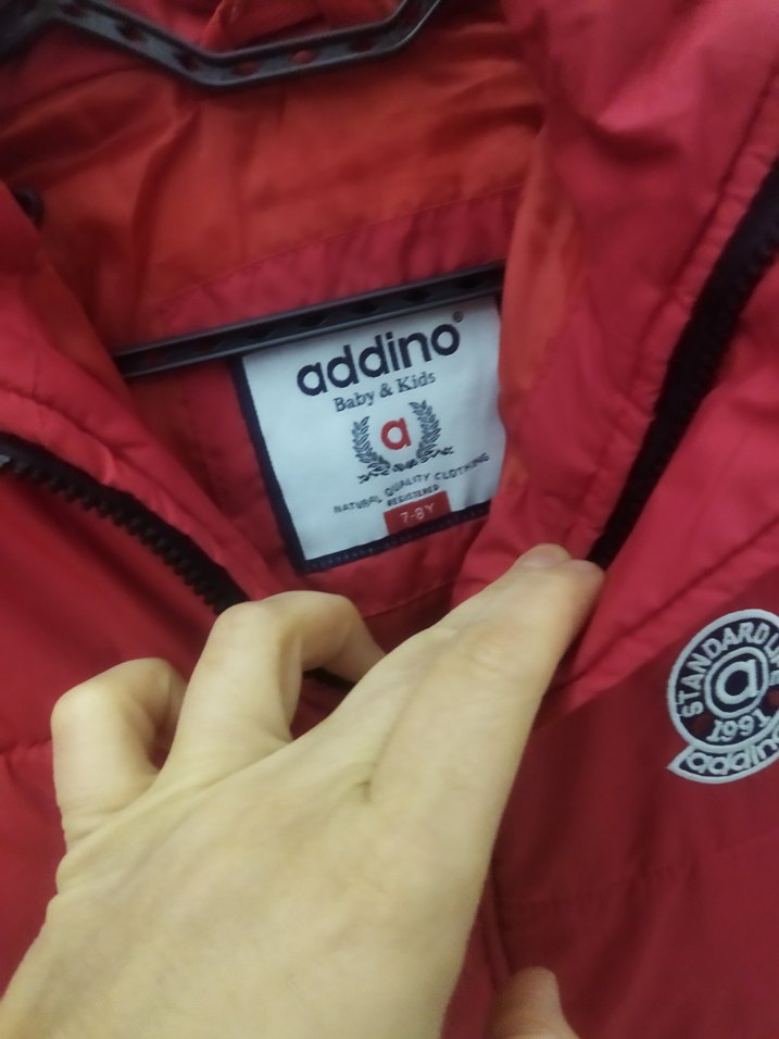 Çocuk kırmızı Düğmeli Mont - Görsel 2