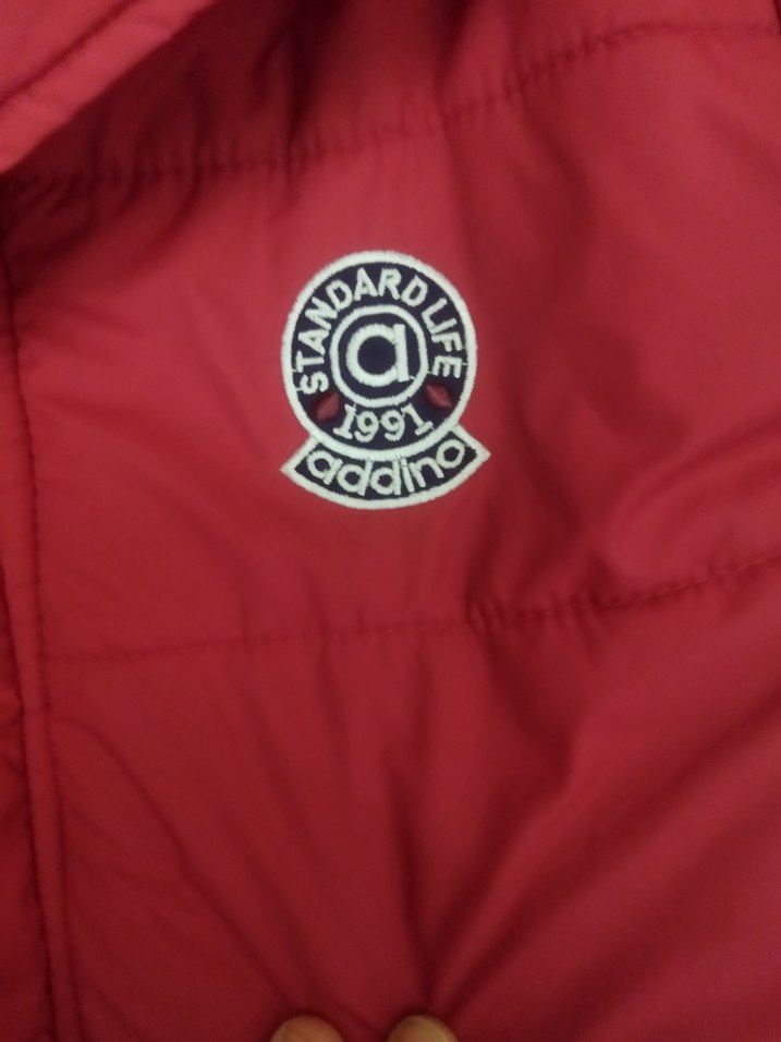 Çocuk kırmızı Düğmeli Mont - Görsel 4