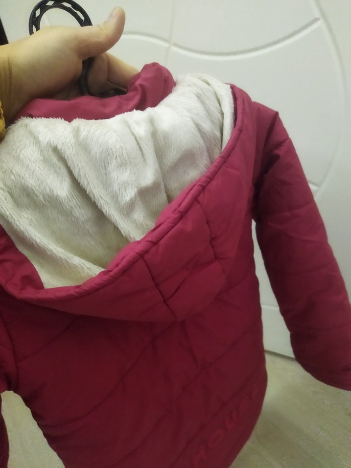 Çocuk kırmızı Düğmeli Mont - Görsel 3