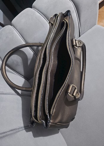 Kemer Tokalı Kahverengi Deri Kadın Çanta - Görsel 6