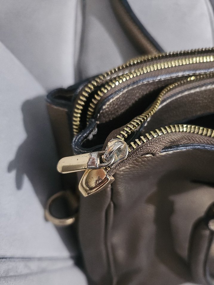 Kemer Tokalı Kahverengi Deri Kadın Çanta - Görsel 3