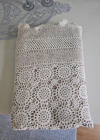 Bohem Tarzı El Yapımı Dantel Örtü - Görsel 4