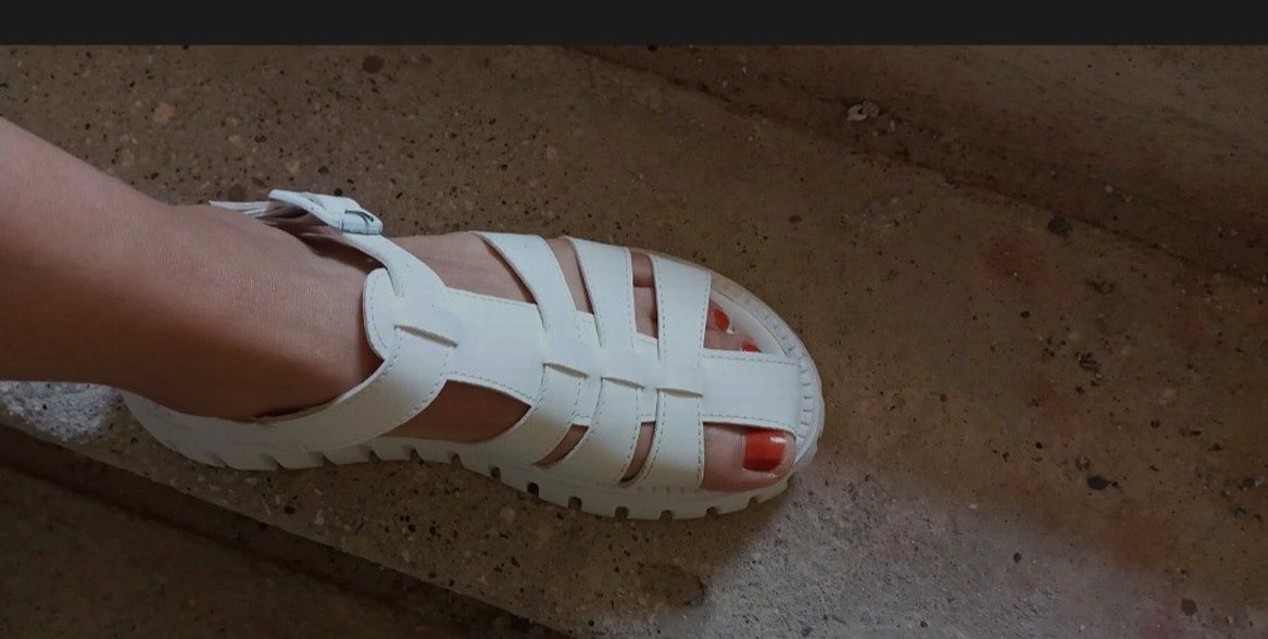 Beyaz Platform Topuklu Kadın Sandalet - Görsel 4