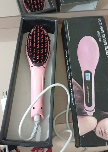 Pembe Elektrikli Saç Düzleştirici Tarak - Görsel 4