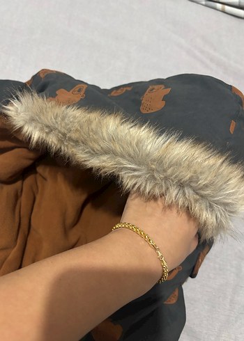 Kahverengi Kürklü Bebek Erkek astronot kar montu - Görsel 6