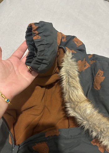 Kahverengi Kürklü Bebek Erkek astronot kar montu - Görsel 7