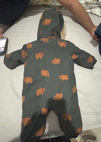 Kahverengi Kürklü Bebek Erkek astronot kar montu - Görsel 8