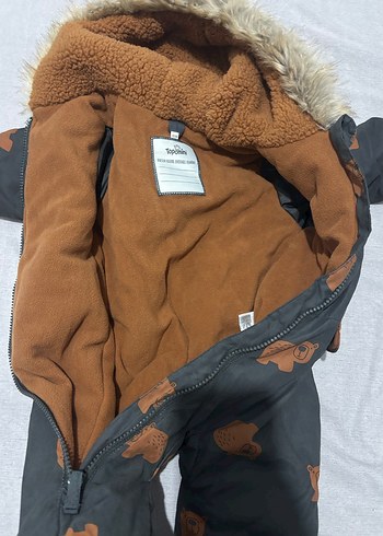 Kahverengi Kürklü Bebek Erkek astronot kar montu - Görsel 5