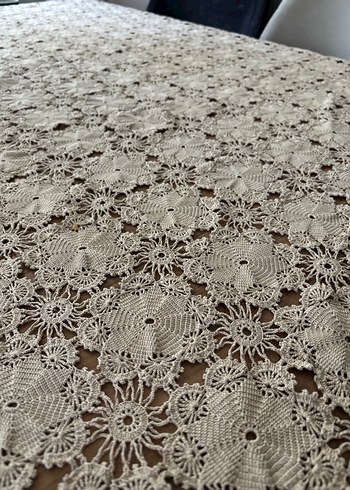 40 yıllık antika el emeği masa örtüsü - Görsel 3