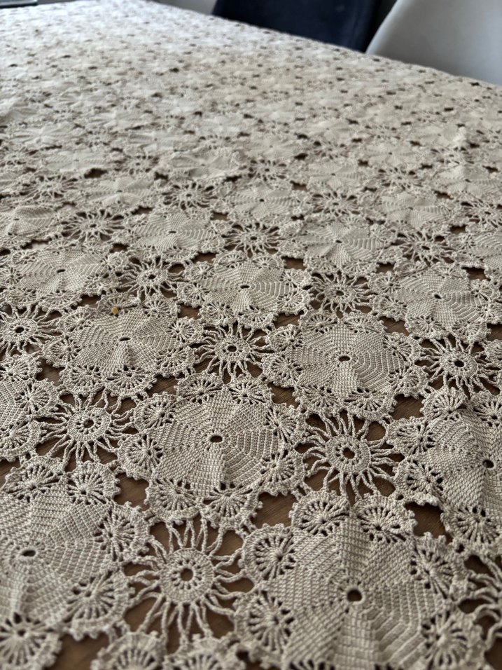 40 yıllık antika el emeği masa örtüsü - Görsel 3