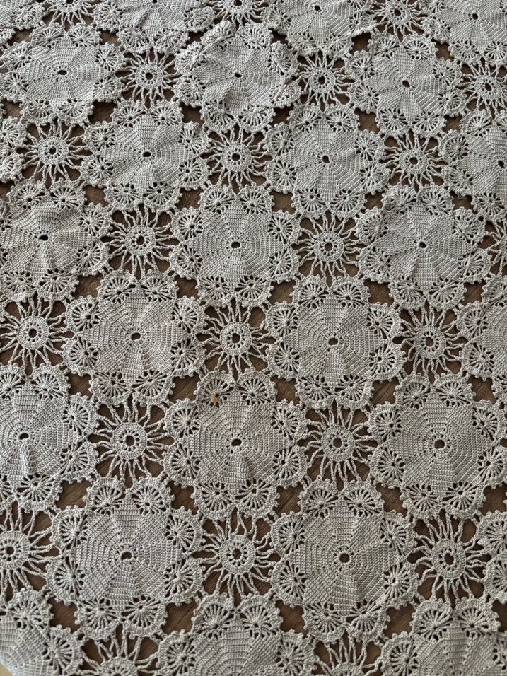 40 yıllık antika el emeği masa örtüsü - Görsel 4