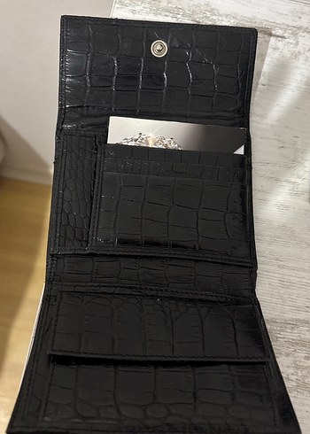 VAKKO Siyah Deri Yılan Desenli Kadın Cüzdan - Görsel 4
