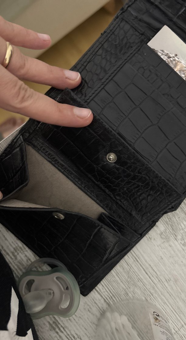 VAKKO Siyah Deri Yılan Desenli Kadın Cüzdan - Görsel 5