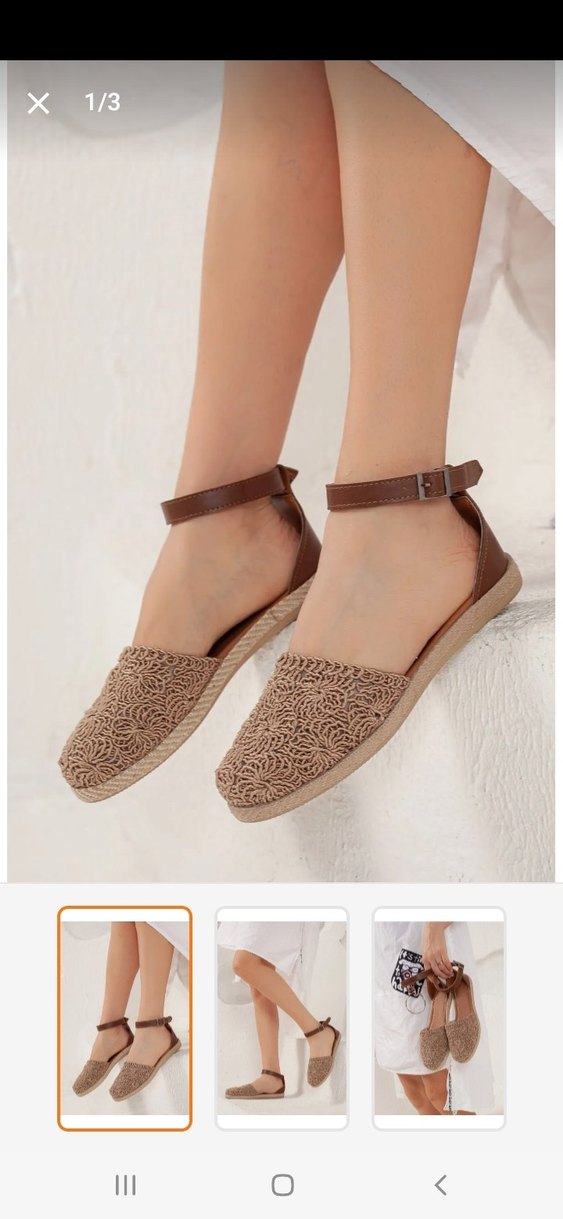 Dantel Detaylı Kahverengi Dolgu Topuklu Espadril - Görsel 3