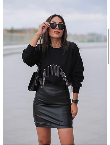 Zara Deri Etek S M L Beden