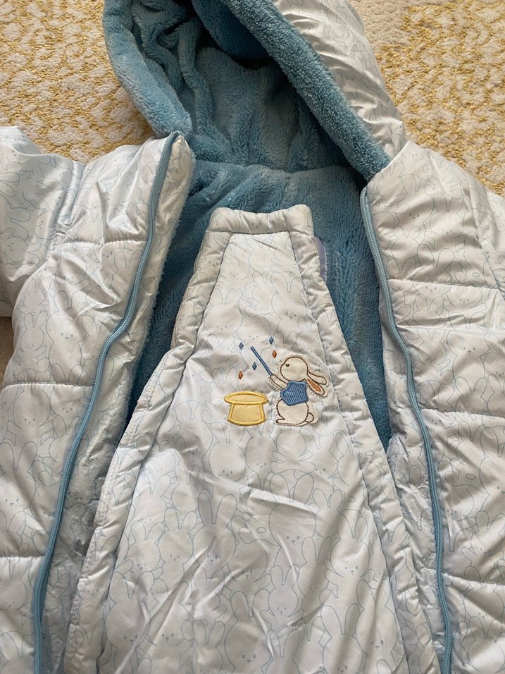 Bebek Erkek Gri Kapüşonlu Tulum - Görsel 2