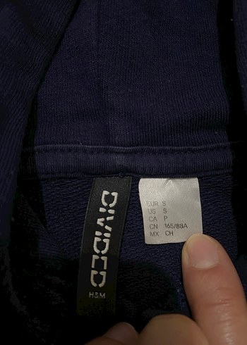 m Beden mavi Renk Lacivert Kapüşonlu Baskılı Kadın Sweatshirt