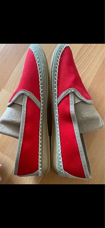 KIRMIZI KETEN ESPADRİL AYAKKABI - Görsel 4