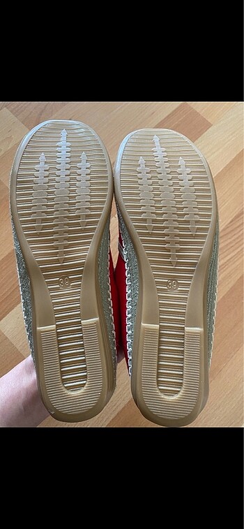 KIRMIZI KETEN ESPADRİL AYAKKABI - Görsel 3