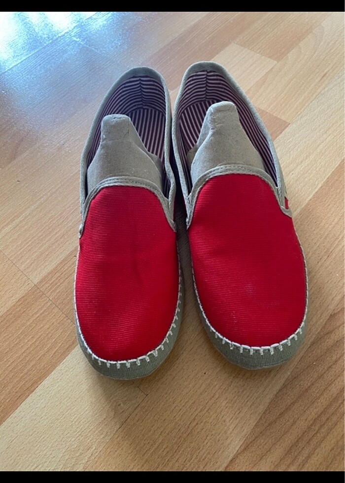 KIRMIZI KETEN ESPADRİL AYAKKABI - Görsel 2