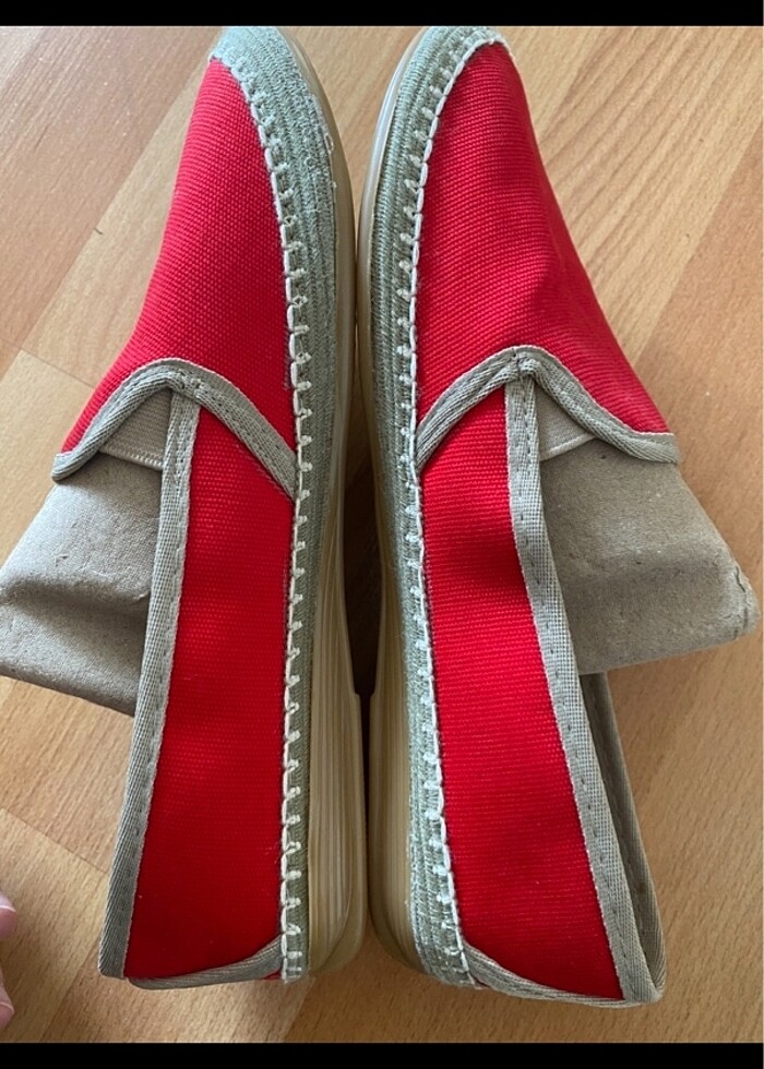 KIRMIZI KETEN ESPADRİL AYAKKABI - Görsel 4