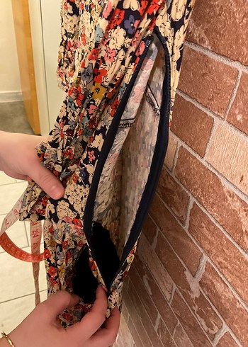 Zara Zara Çiçek Desenli Uzun Kollu Bohem Elbise