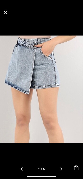 Stradivarius jean kot şort etek
