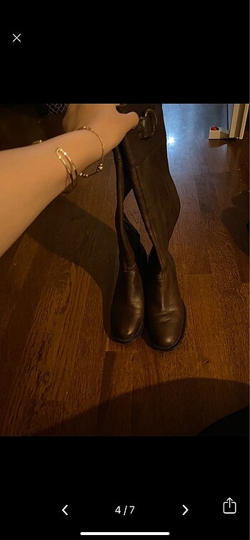 37 Beden kahverengi Renk nine west deri kahverengi çizme