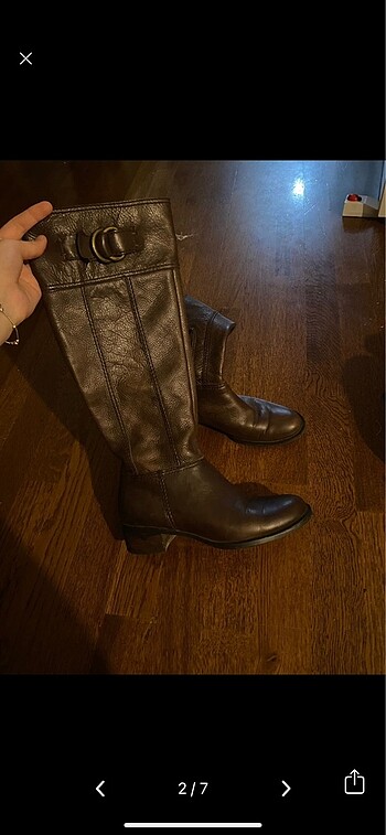 Nine West nine west deri kahverengi çizme