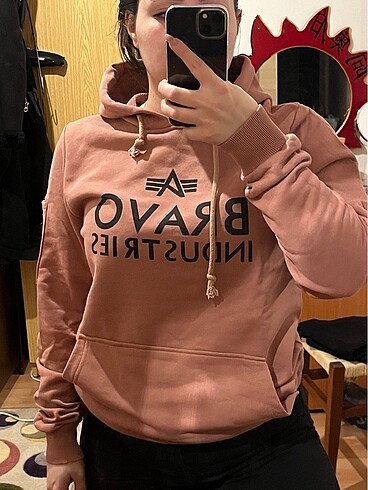 Unisex pembe sweatshirt