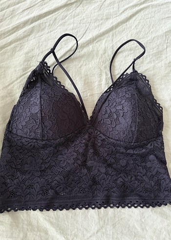 36 Beden Siyah Dantel Gotik Bralet