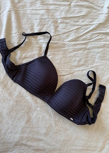 36 Beden Siyah Çizgili Midi Spor Sütyen