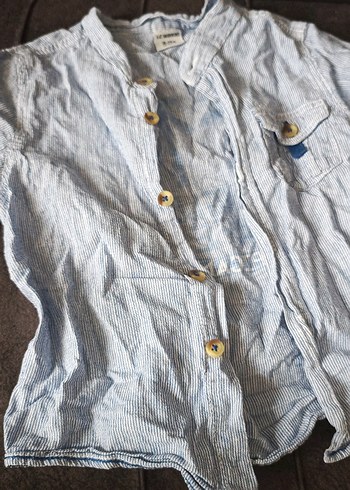Erkek Çocuk Keten Kısa Kollu Gömlek - Görsel 2