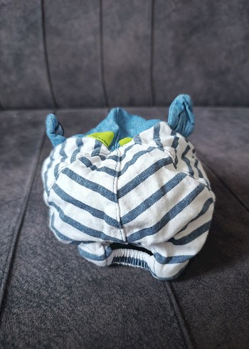 Leopar Desenli Mavi Bebek şapka - Görsel 3