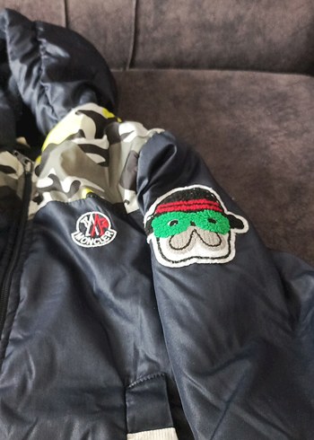 Kapüşonlu Siyah Kamuflaj Erkek Çocuk Mont - Görsel 4