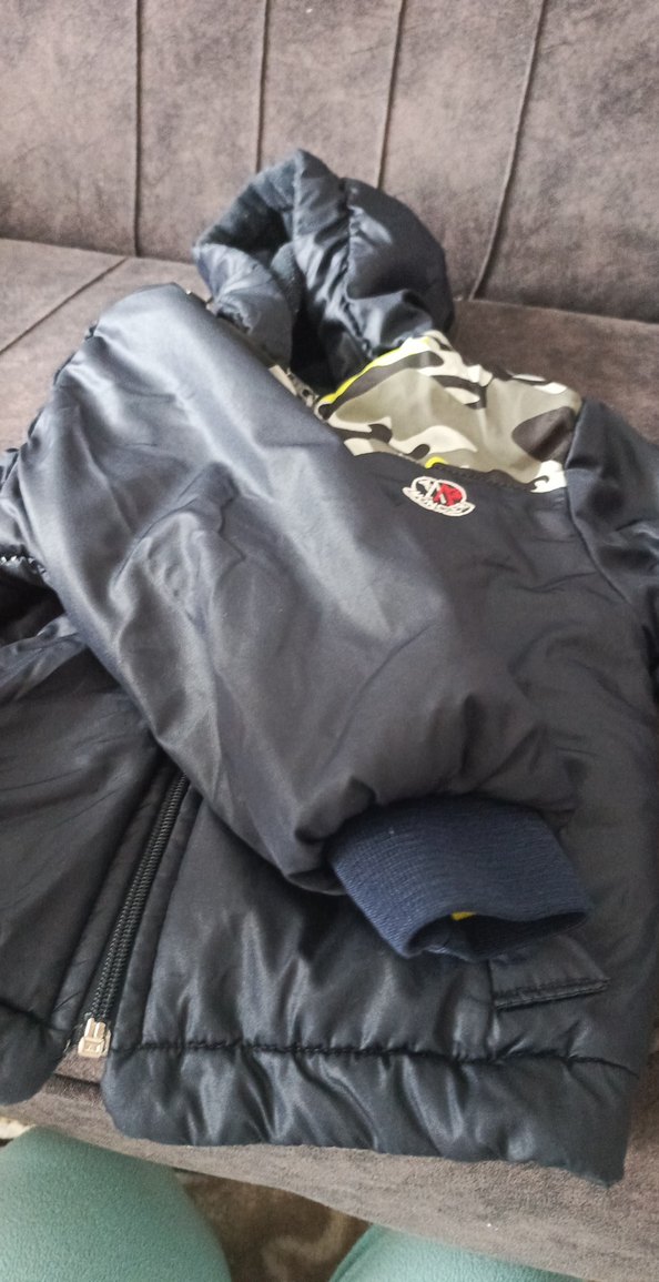 Kapüşonlu Siyah Kamuflaj Erkek Çocuk Mont - Görsel 3