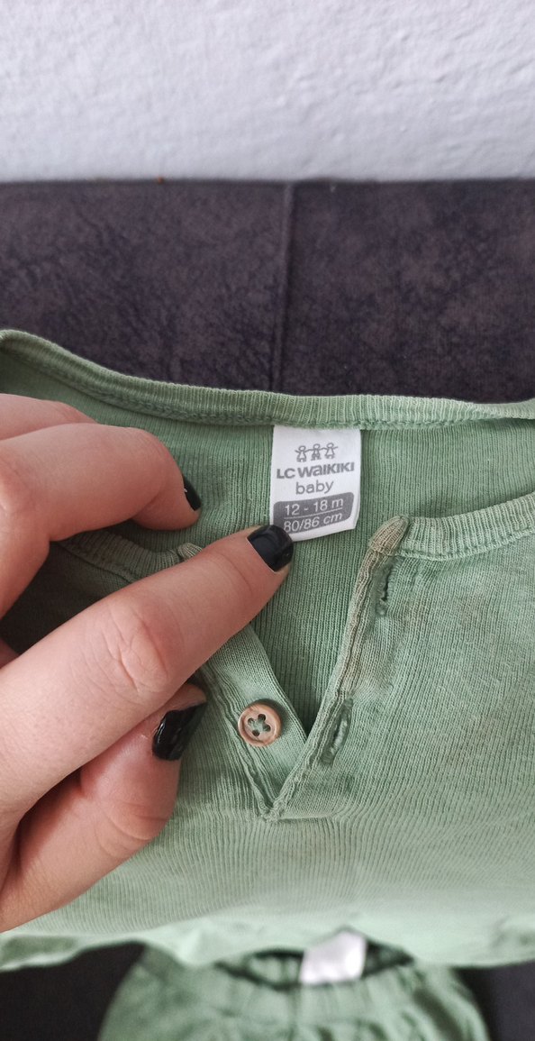 Pastel Yeşil Bebek Takımı Uzun Kollu - Görsel 2