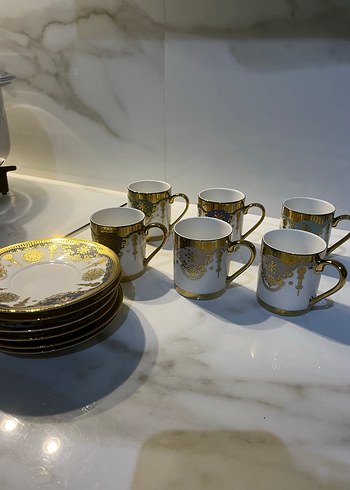 Altın Detaylı Klasik Kahve Fincanı Seti - Görsel 2