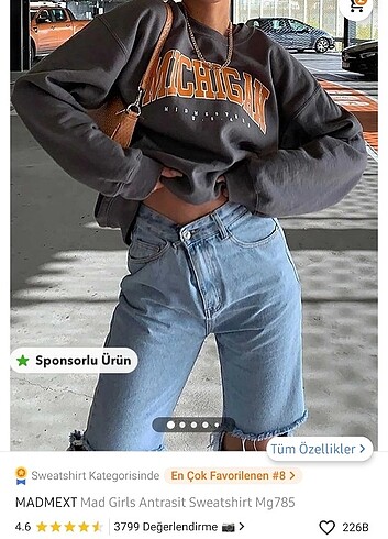Michigan Antrasit Sweatshirt