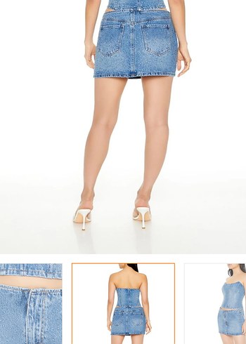 forever new Mavi Denim Mini Etek - Görsel 2