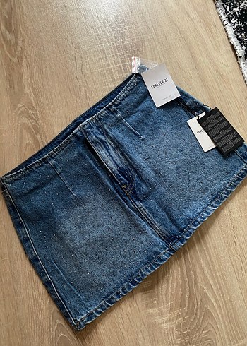 forever new Mavi Denim Mini Etek - Görsel 3