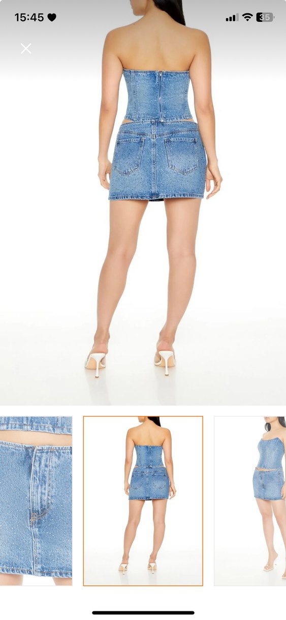 forever new Mavi Denim Mini Etek - Görsel 2