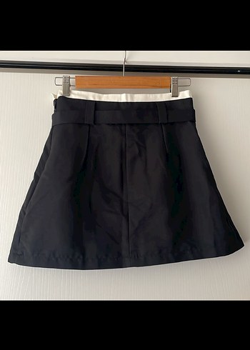 trendyol Kemerli Siyah Mini Etek - Görsel 2